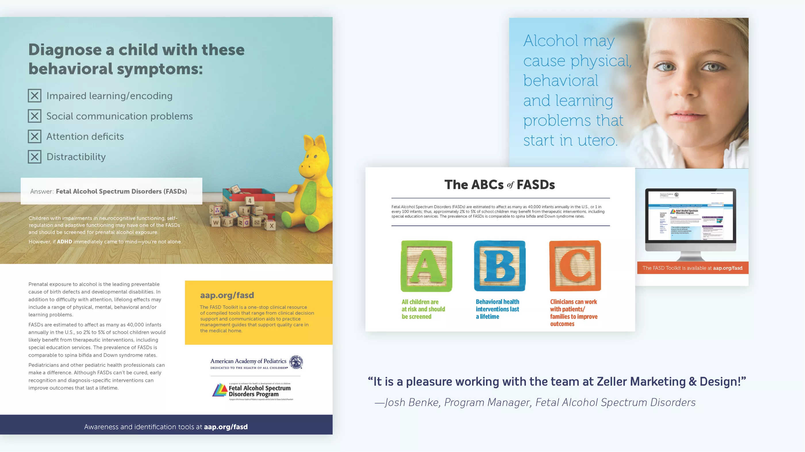 Flyer and ads for AAP’s FASD program