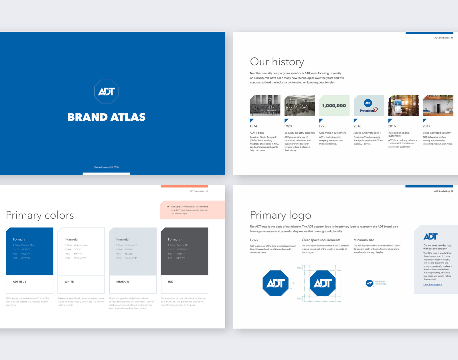 Pages from ADT Brand Atlas print piece