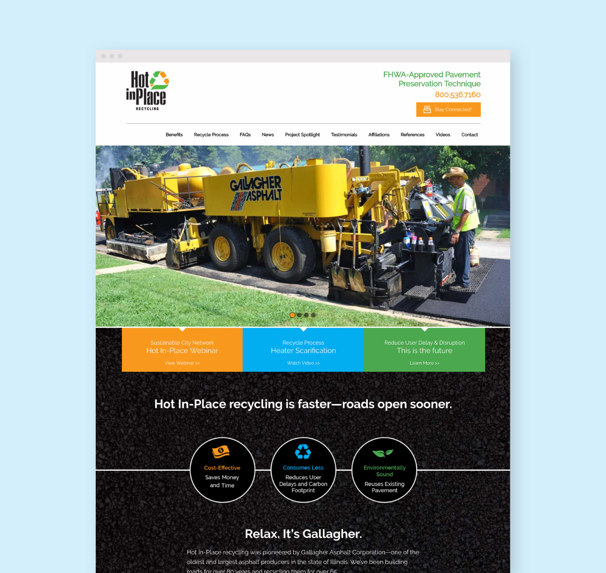 Gallagher Asphalt Hot In-Place Recycling web site